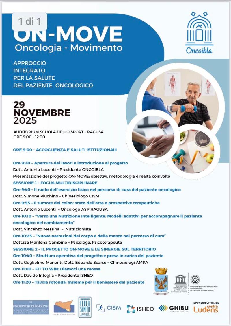 Locandina del programma dell'evento ON-MOVE